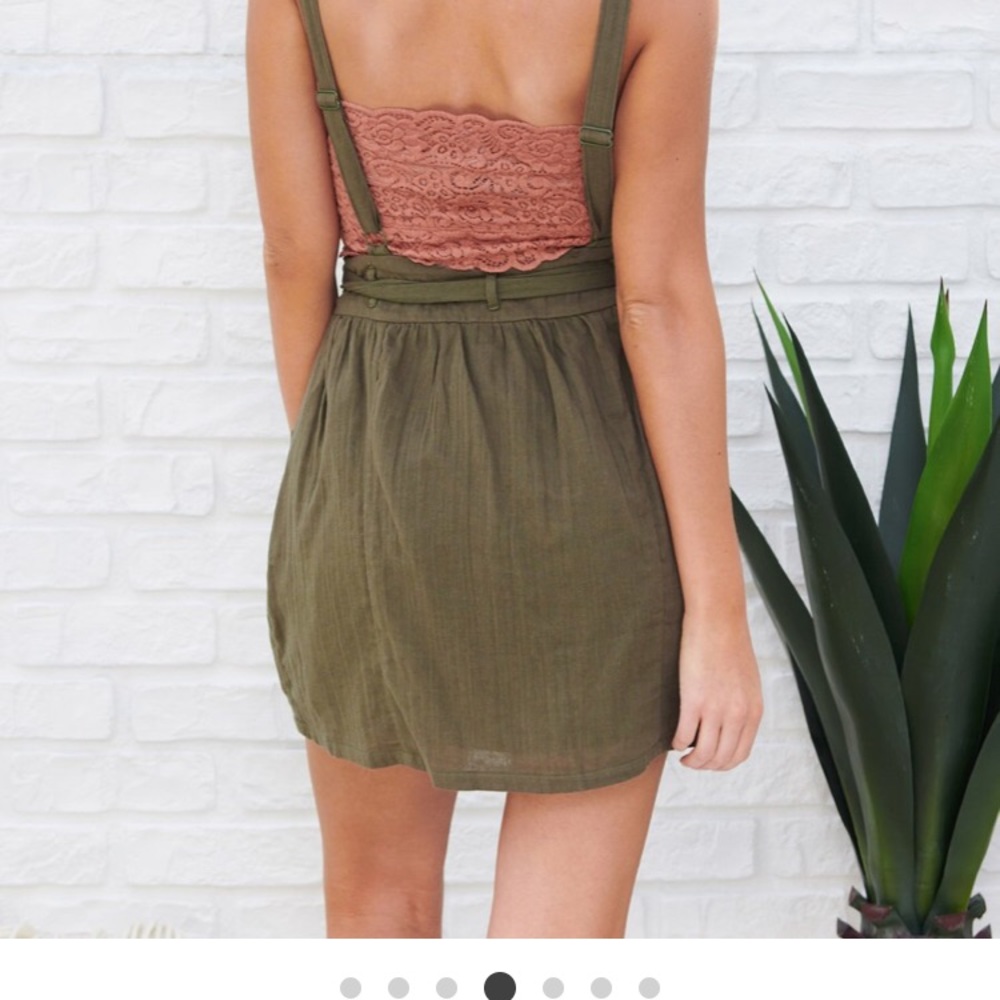 Olive overall dress